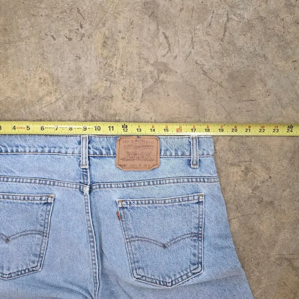 Vintage 90's Levi 505 Orange Tab Light Wash Denim Jeans (36x30)